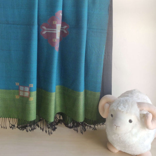 Hand Woven Pure Merino Wool Kullu Shawl