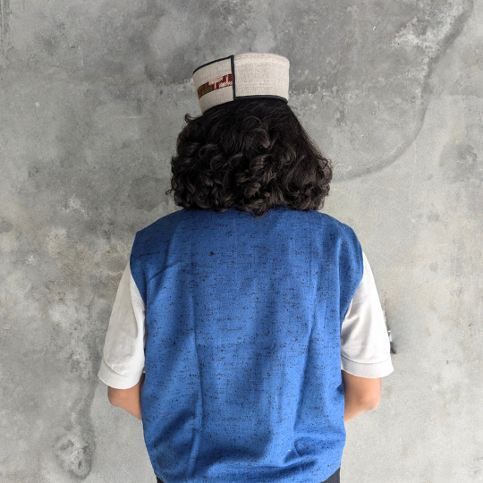 Mens half jacket with Zipper - Blue