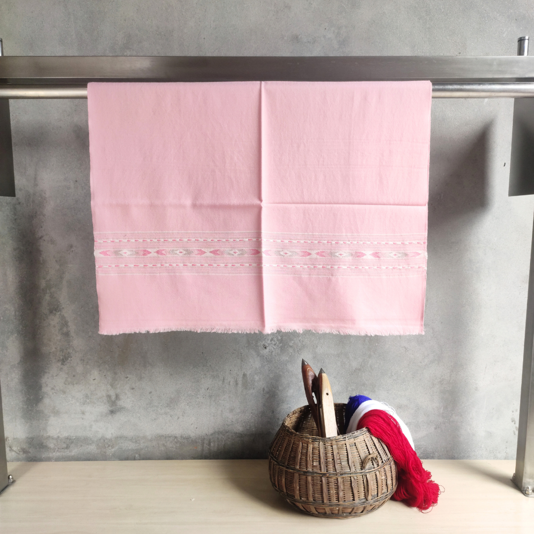 Women's Hand Woven Pure Wool Kullu Stole (Rose Pink)