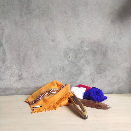 Women's Hand Woven Pure Wool Kullu Stole (Mustard)