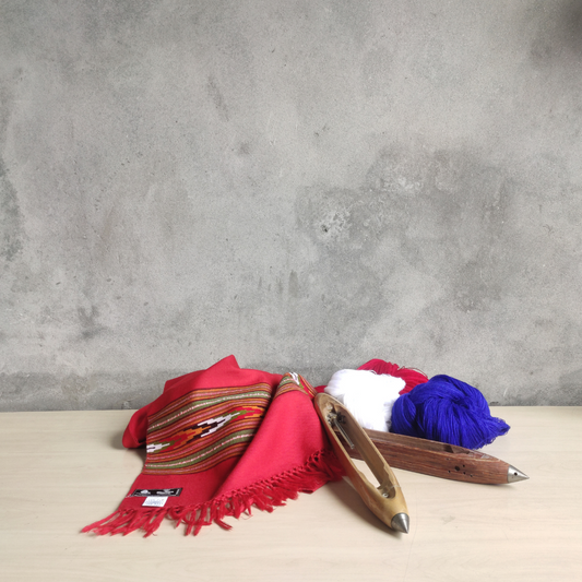Women's Hand Woven Polywool Kullu Stole (Red)