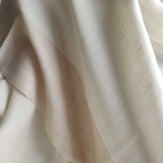 Close-up of beige Men's shawl(loi) with soft texture