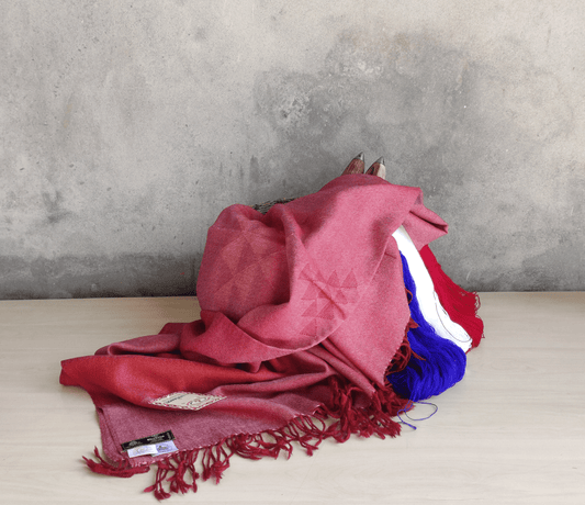 Hand Woven Pure Merino Wool Kullu Shawl (SPECIAL EDITION) MAROON