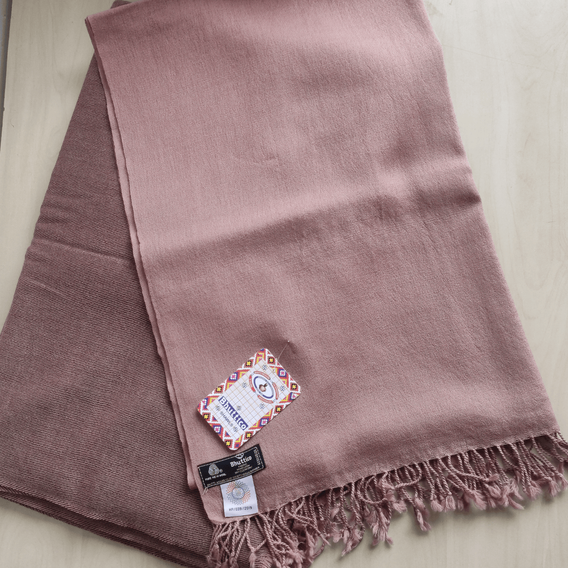 Handloom Ladies Woolen Suit with Stole - Light pink