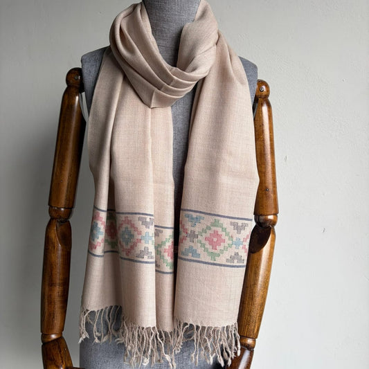 Hand Woven Pure Merino Wool Kullu Stole
