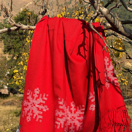 The Red Snowflake Shawl