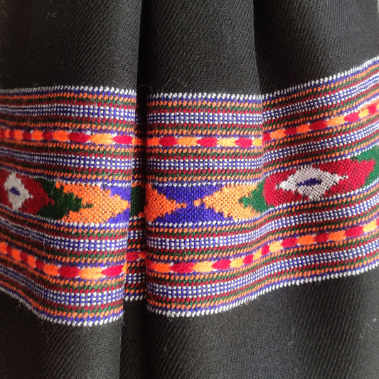 Black Merino Wool Stole- Manala Kingri