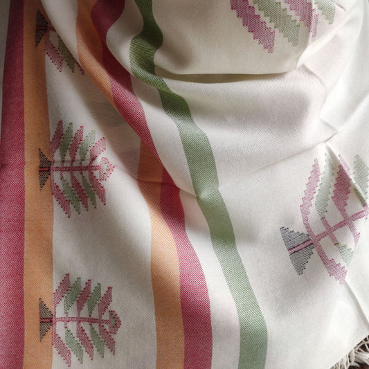 Hand Woven Pure Merino Wool Kullu Shawl