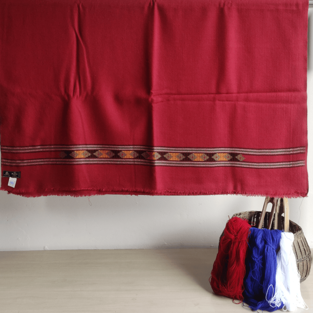 Handloom Ladies Woolen Suit- Maroon
