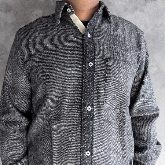Mens merino wool shacket Grey