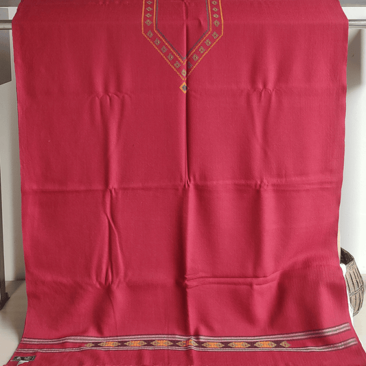 Handloom Ladies Woolen Suit- Maroon