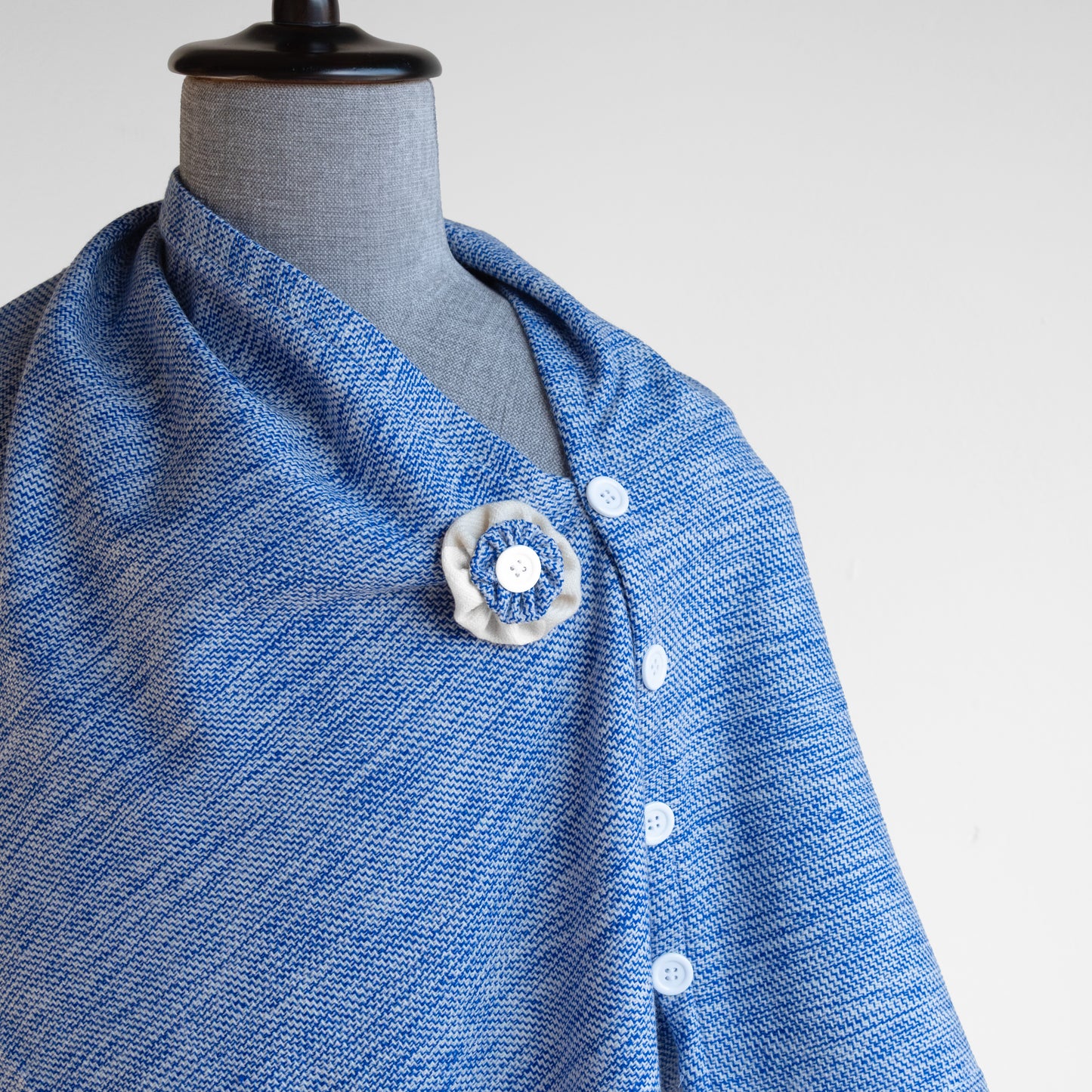 Blue Cashmilon Woolen Cape for Women