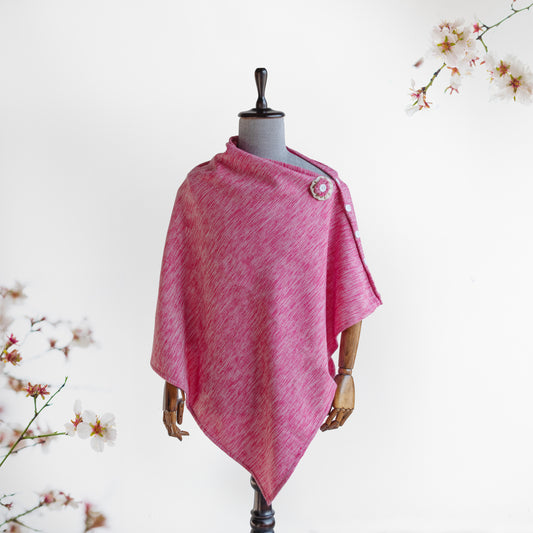 Pink Cashmilon woolen Cape for Women