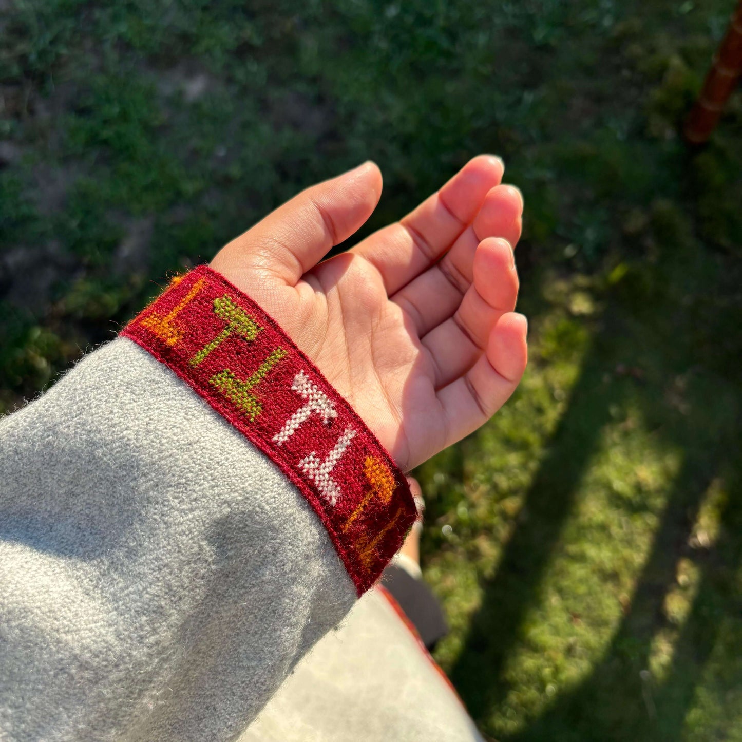 Grey Merino Wool Himachali Pheran with Kullu Patti Border – Handcrafted Warm Wear