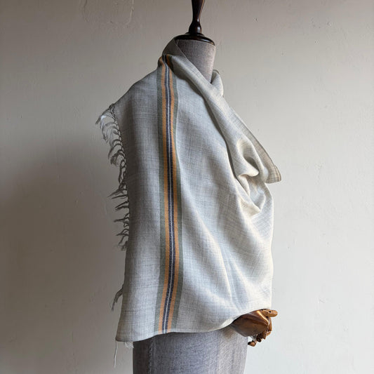Hand Woven Polywool Kullu Stole Grey