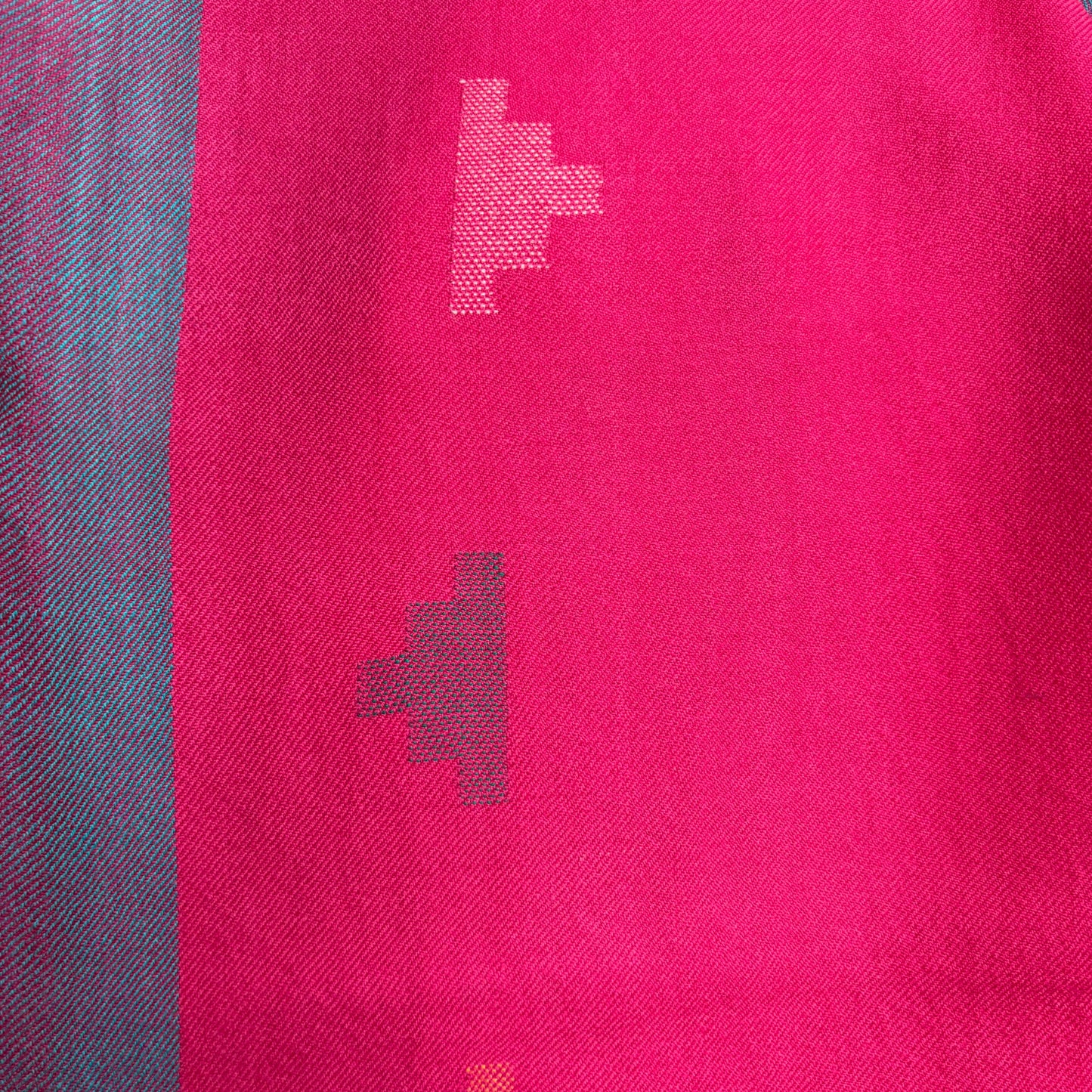 Hand Woven Pure Merino Wool Kullu Stole Pink