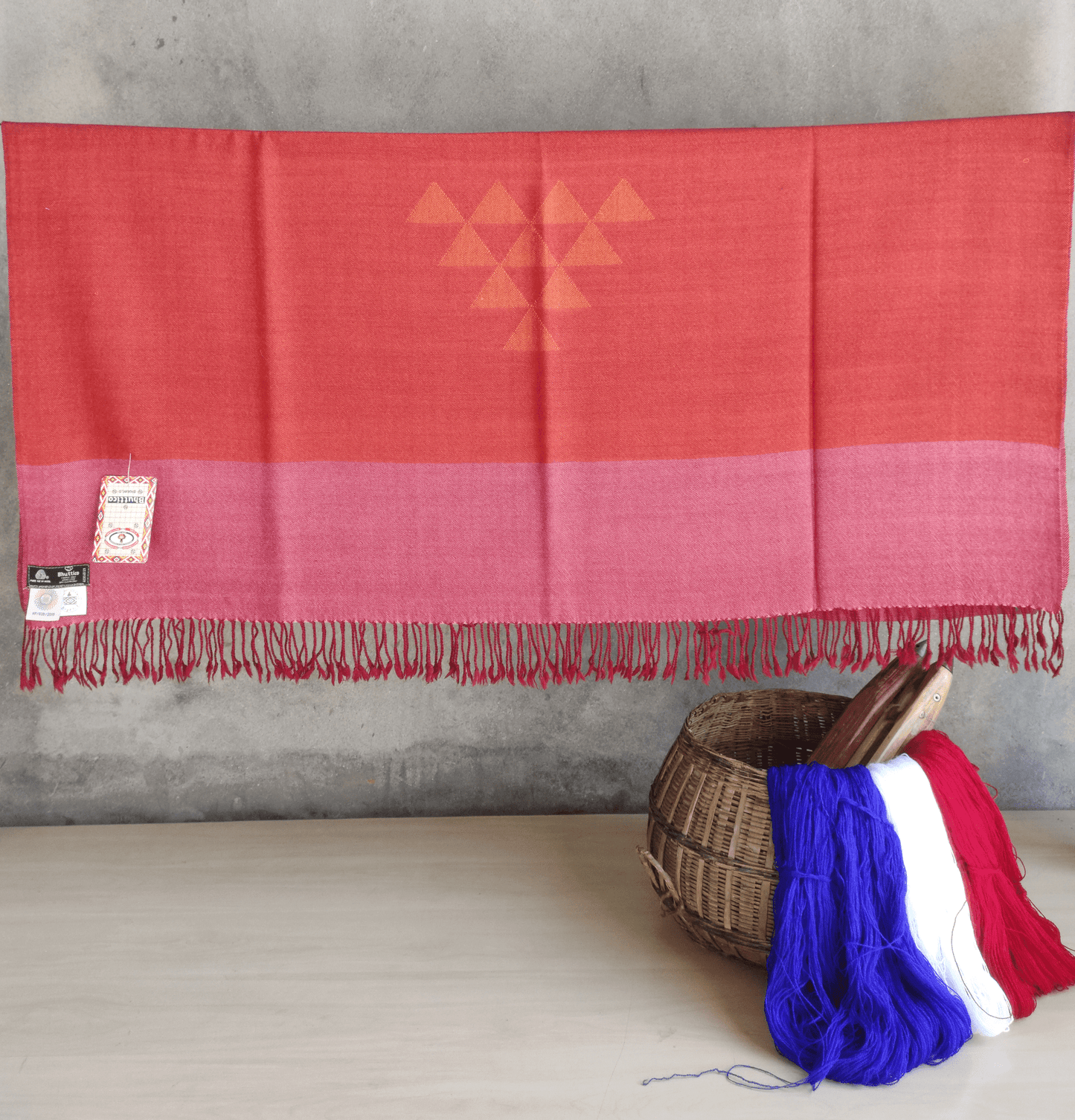 Hand Woven Pure Merino Wool Kullu Shawl (SPECIAL EDITION) MAROON