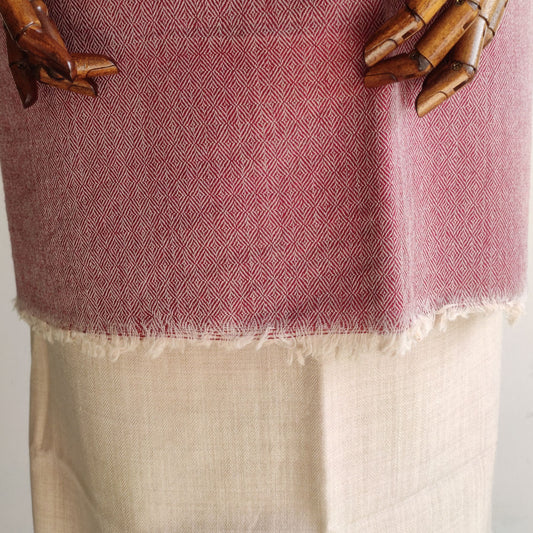 Women's winter suit in pink and beige color