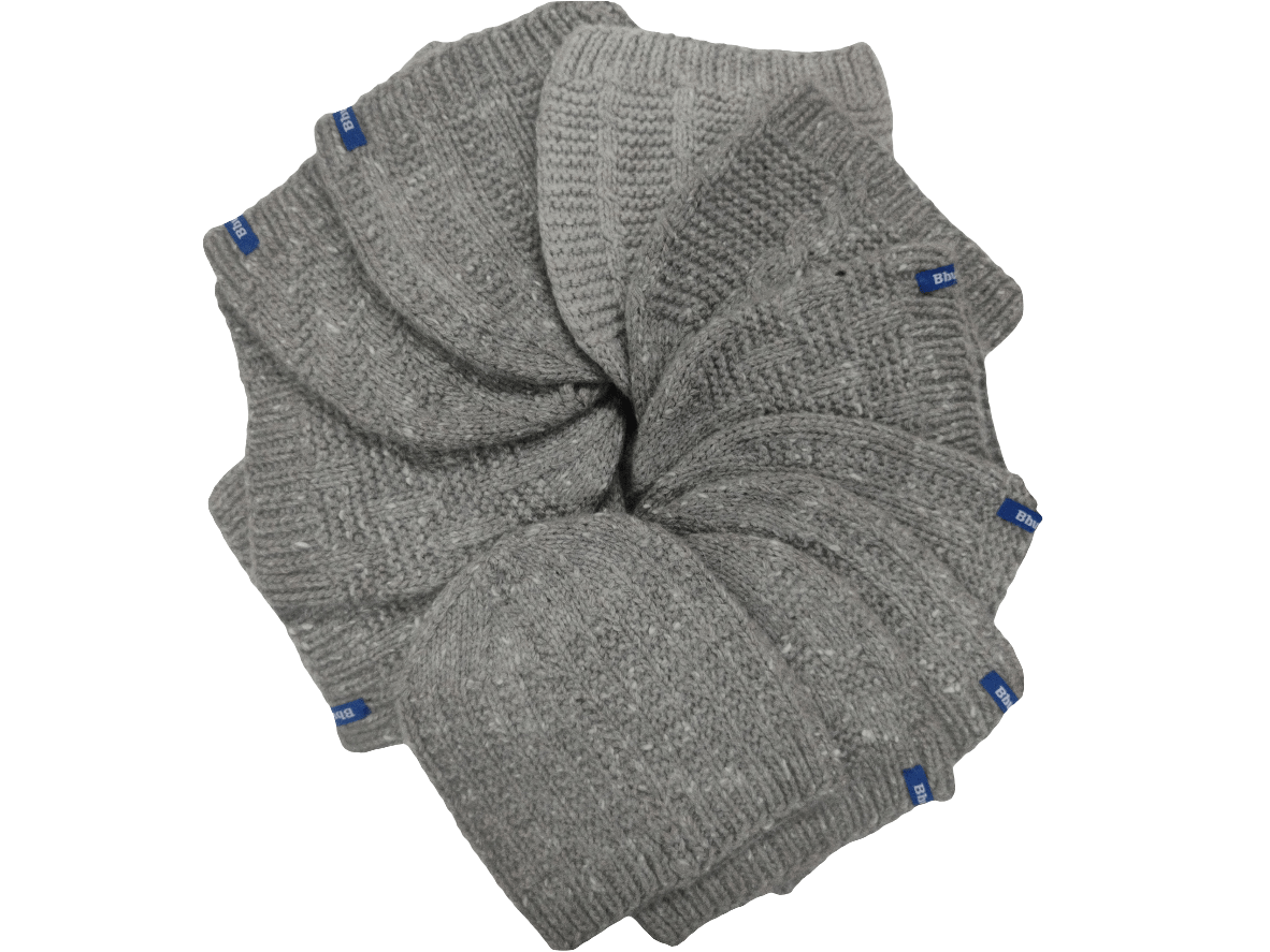 Angora + Wool Grey Beanie (Design Pattern may vary) - Bhuttico Shawls