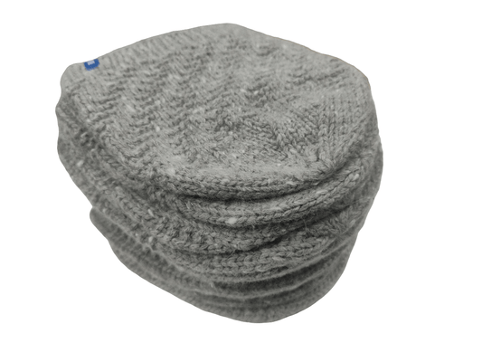 Angora + Wool Grey Beanie (Design Pattern may vary) - Bhuttico Shawls