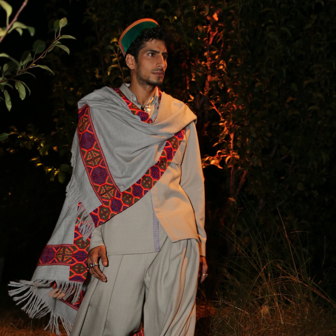 Green Himachali Cap - Bushehri Style - Bhuttico Shawls