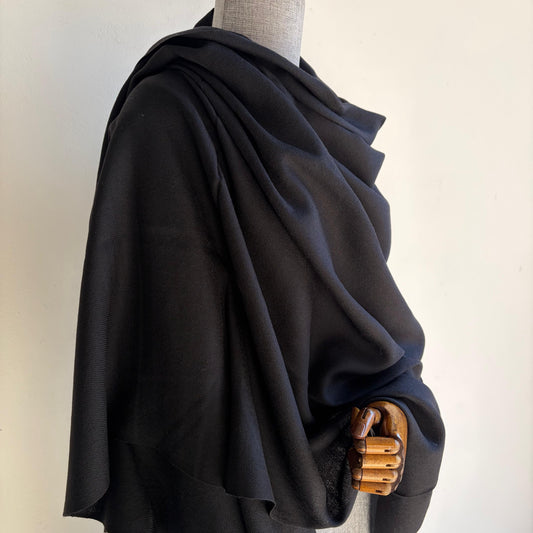 Handwoven Merino Wool Shawl (Black)