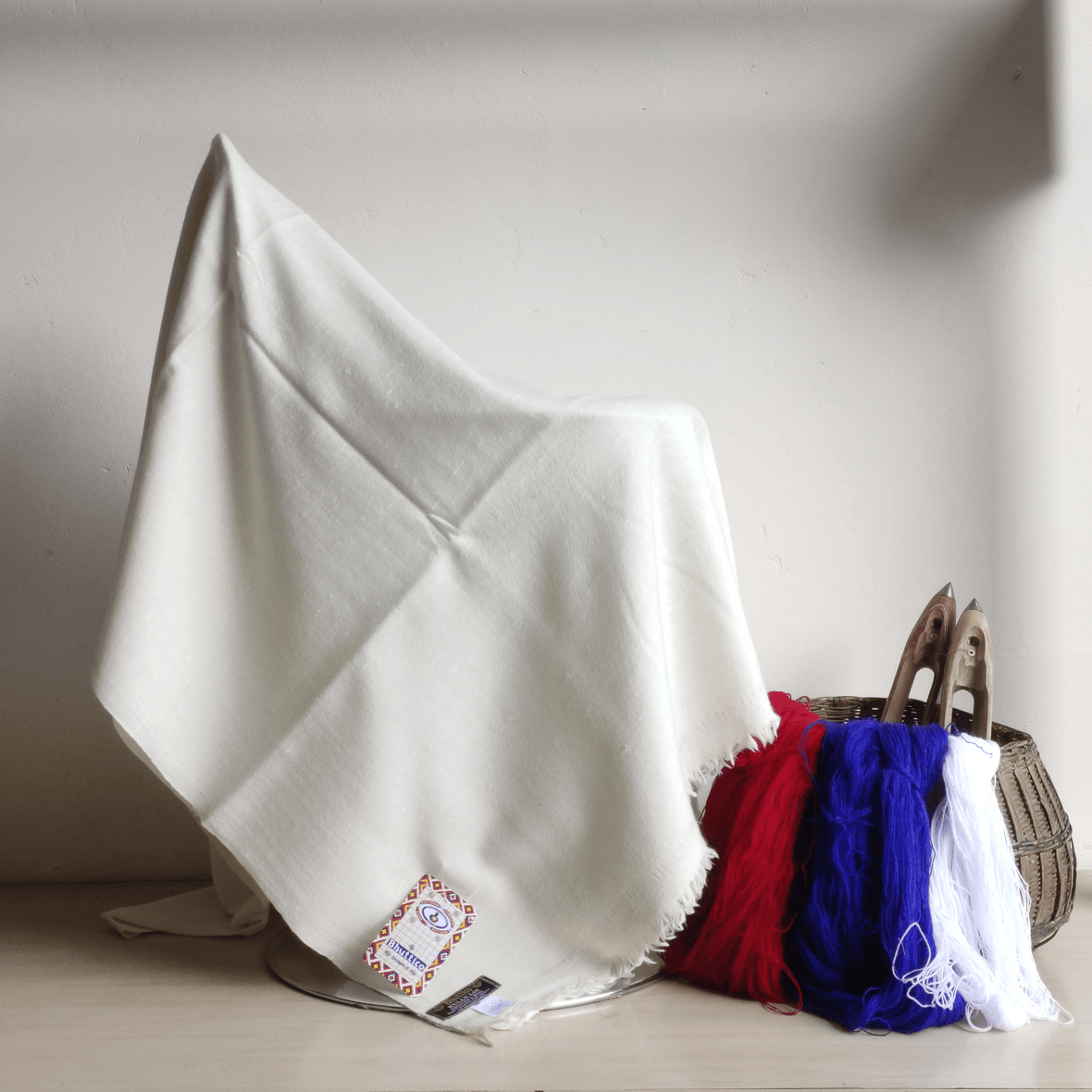 Hand Woven Mens Pure Merino Wool + Angora Wool Kullu Shawl (Loi) - Bhuttico Shawls