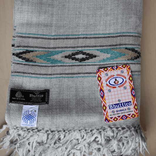 Hand Woven Men’s Pure Merino Wool Kullu Shawl - Bhuttico Shawls