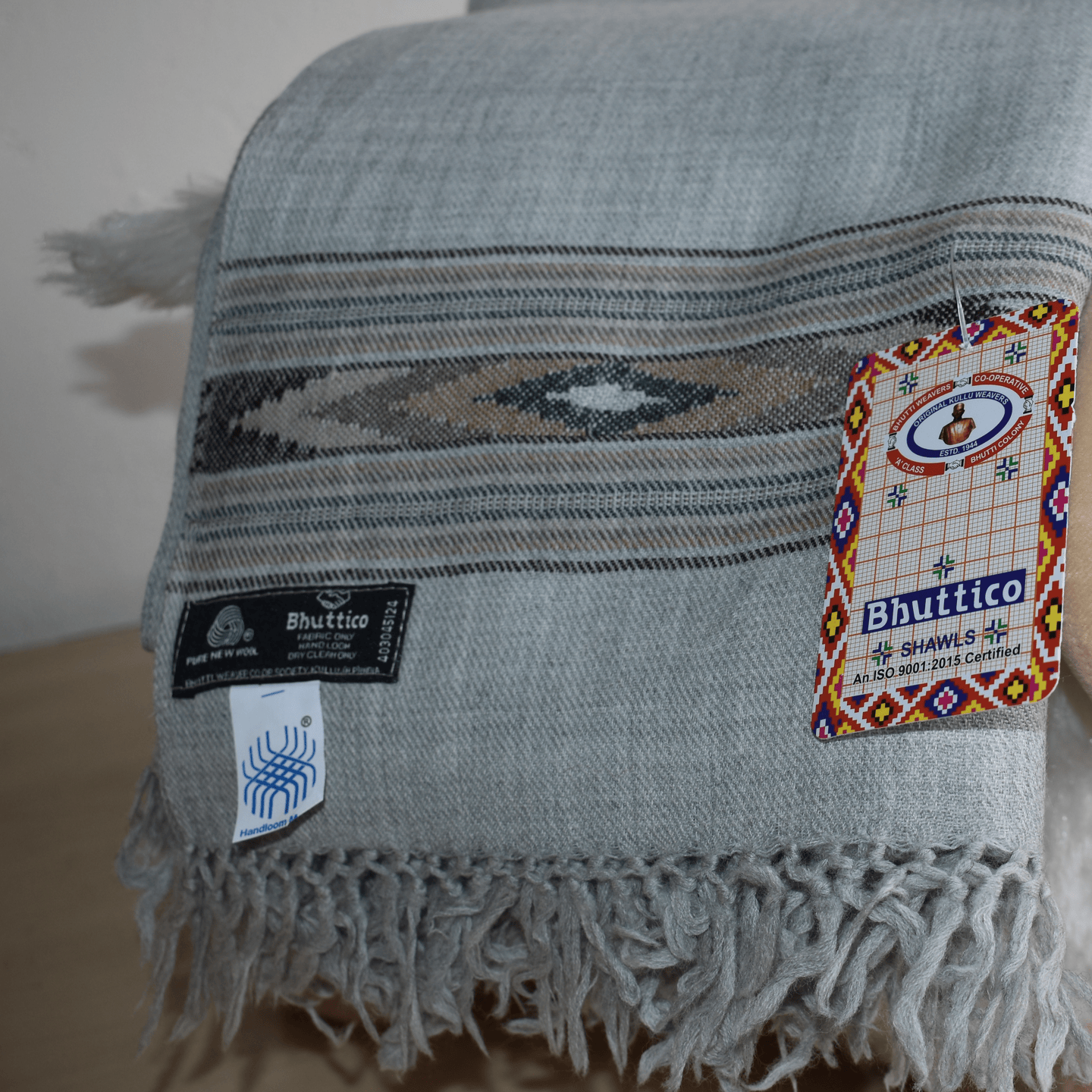 Hand Woven Men’s Pure Merino Wool Kullu Shawl - Bhuttico Shawls