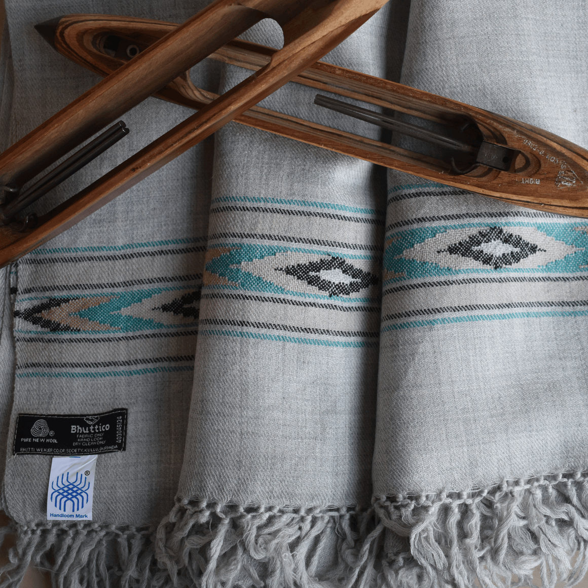 Hand Woven Men’s Pure Merino Wool Kullu Shawl - Main Image