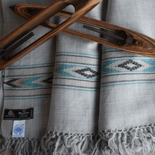 Hand Woven Men’s Pure Merino Wool Kullu Shawl - Bhuttico Shawls