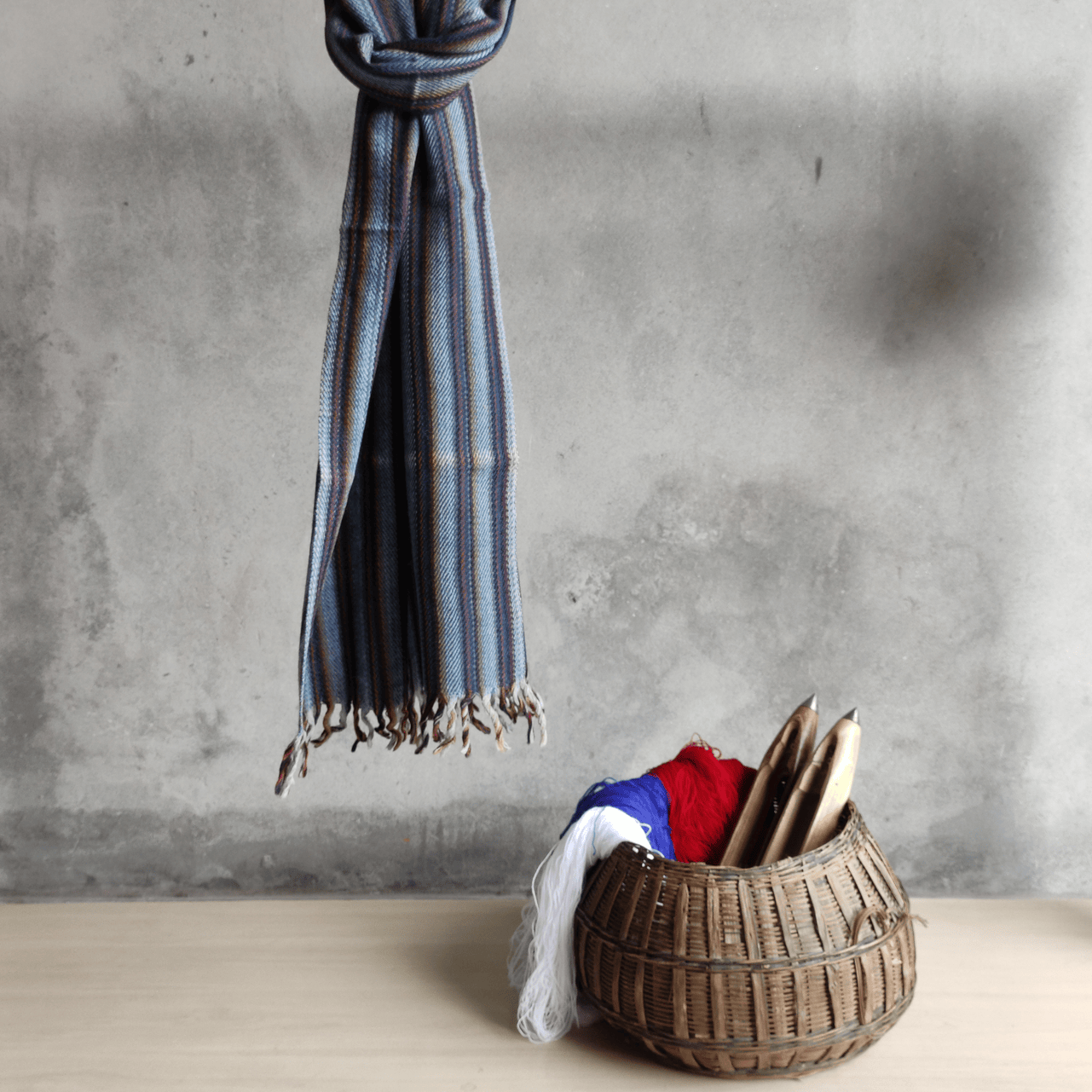 Hand Woven Merino Wool Muffler Stripes - Bhuttico Shawls