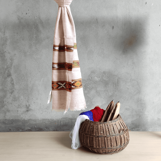 Hand Woven Muffler Angora + Wool - Bhuttico Shawls