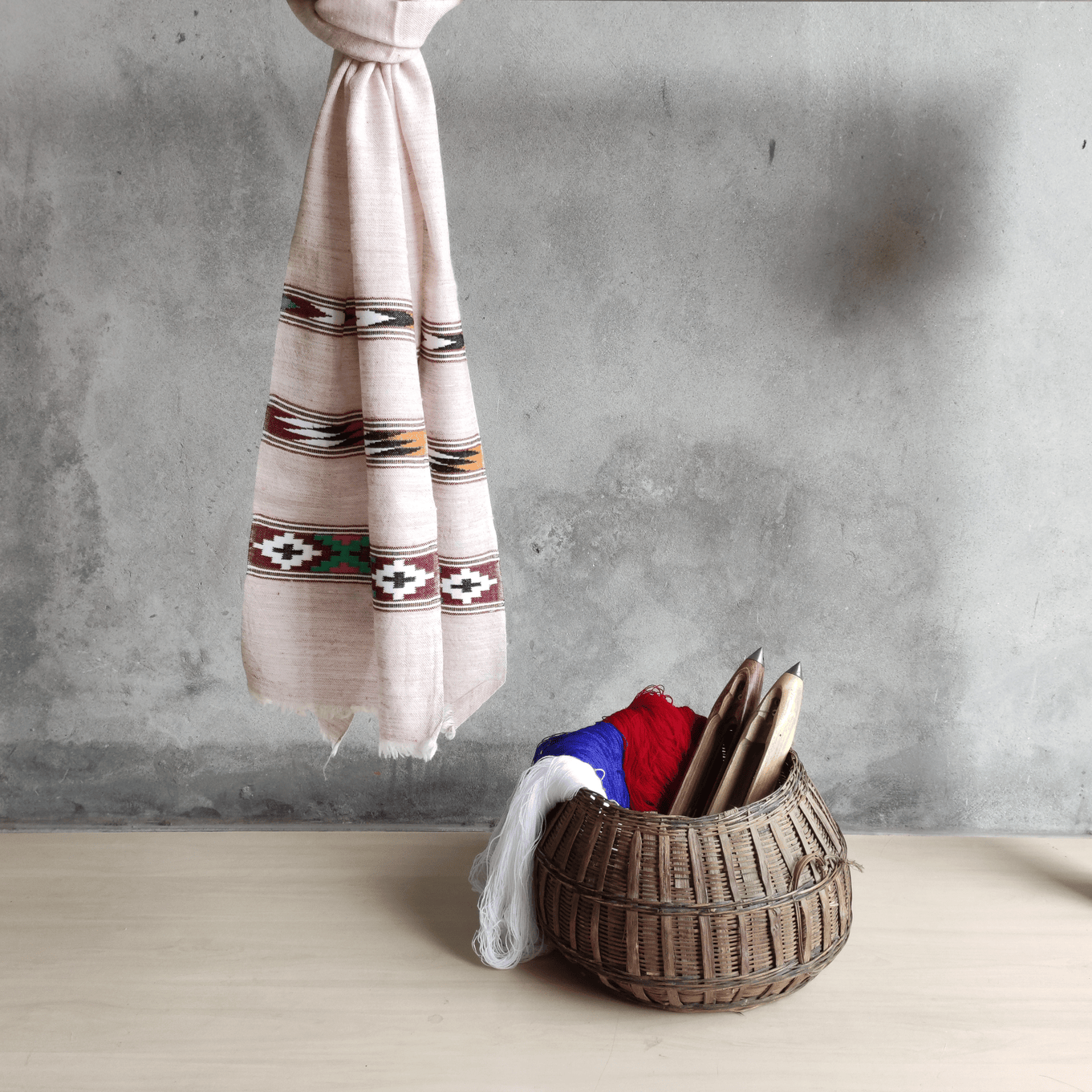 Hand Woven Muffler Angora+Wool - Bhuttico Shawls