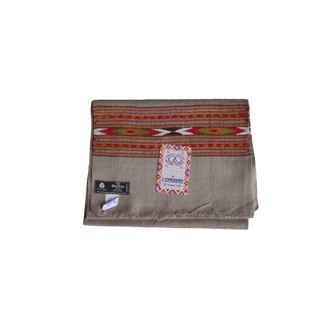 Hand Woven Pollywool Kullu Muffler ( Pashmina - 396) - Bhuttico Shawls