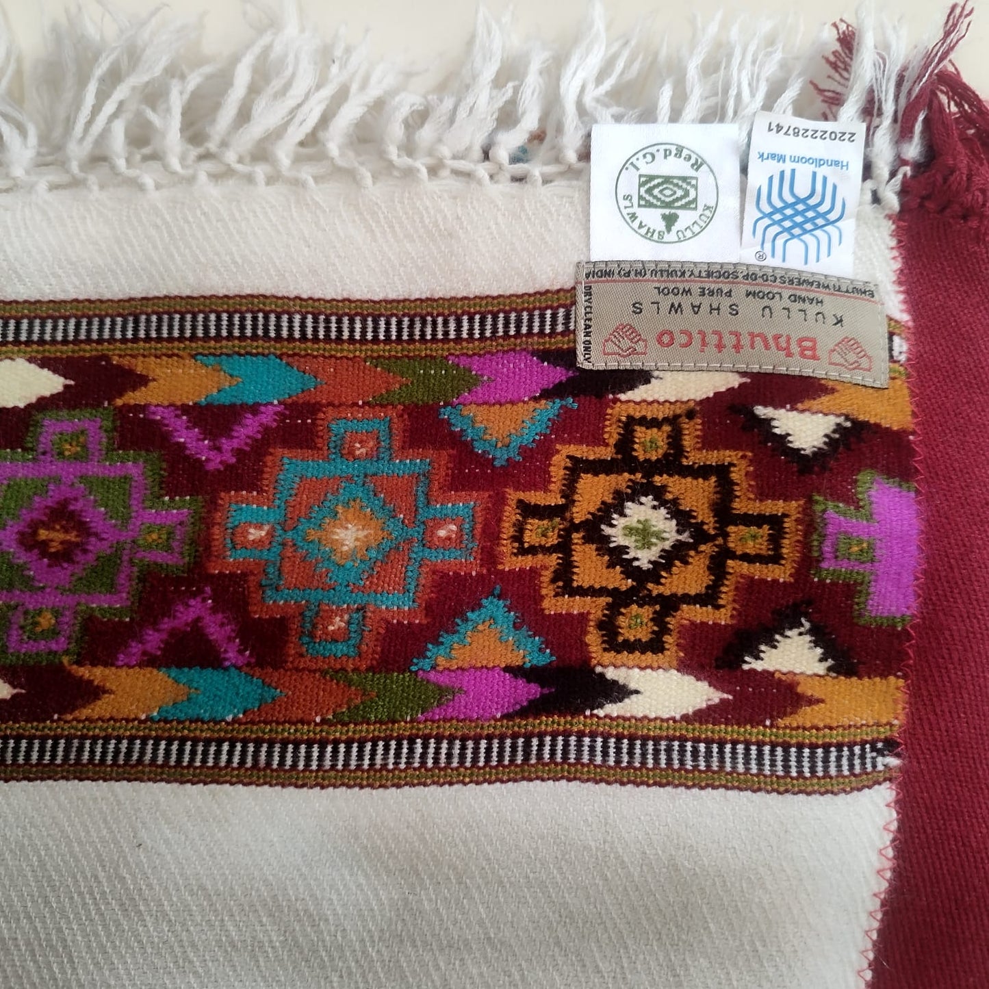 Hand Woven Pure Merino Wool Kullu Pattu - Bhuttico Shawls