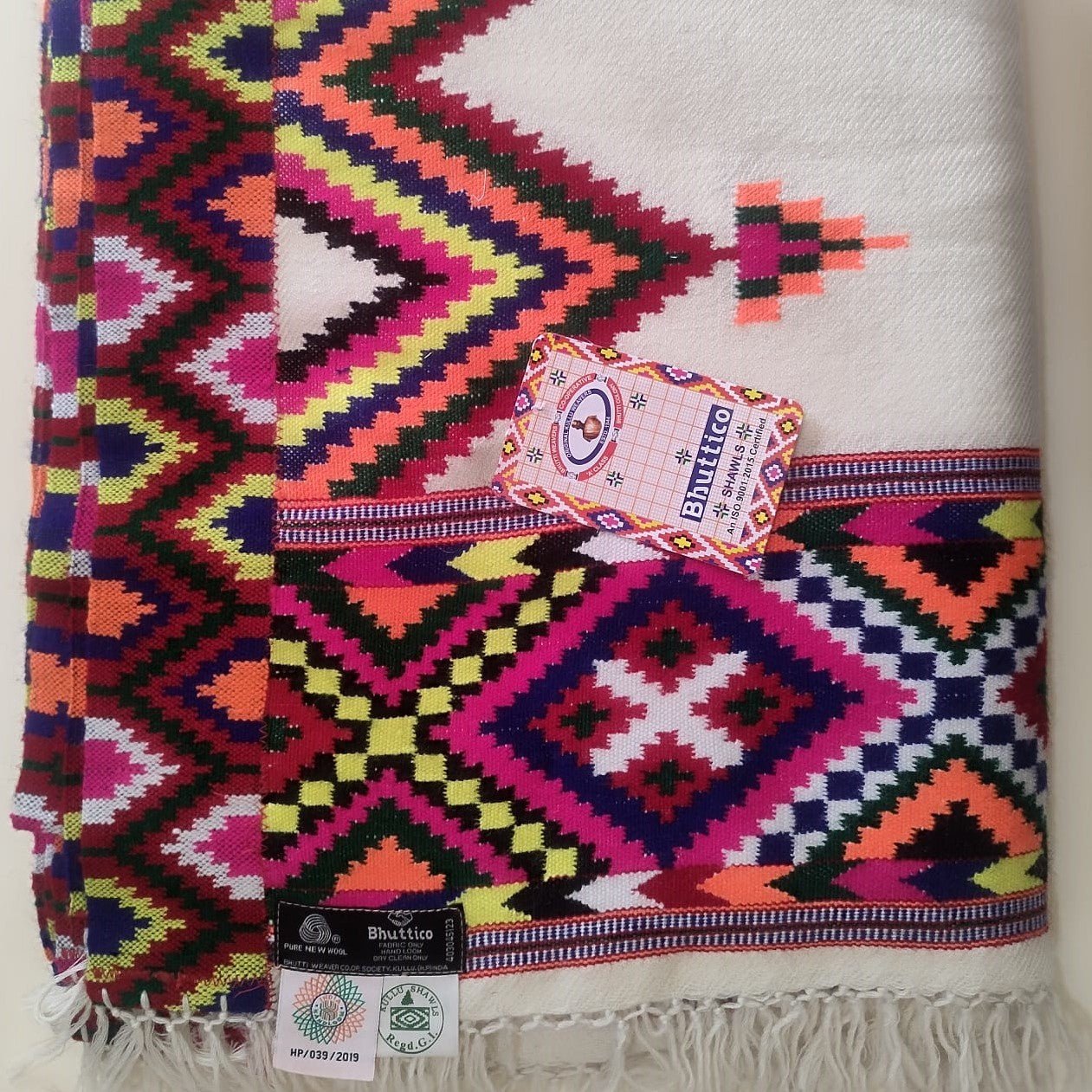 Hand Woven Pure Merino Wool Kullu Pattu - Bhuttico Shawls