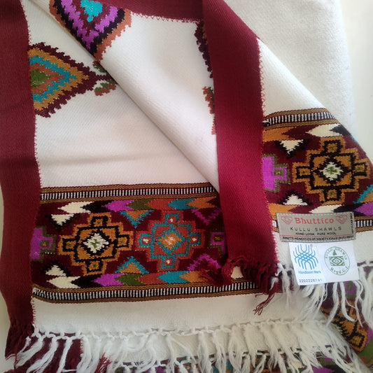 Hand Woven Pure Merino Wool Kullu Pattu - Bhuttico Shawls