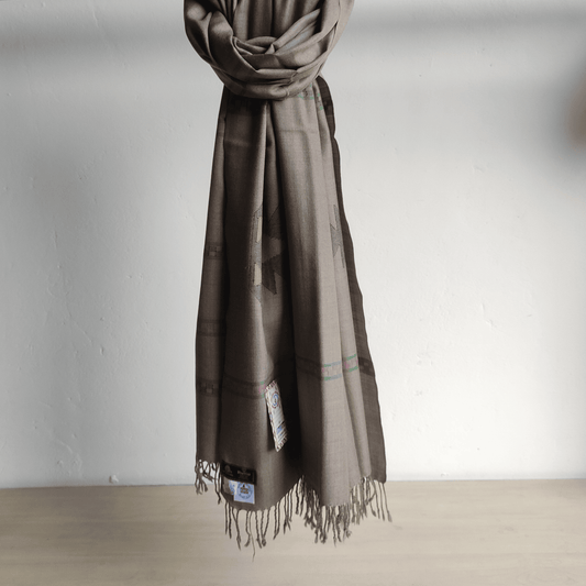 Hand Woven Pure Merino Wool Kullu Shawl - Bhuttico Shawls