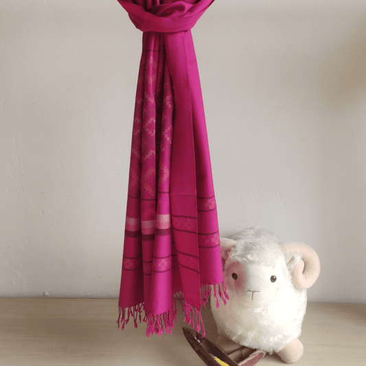 Hand Woven Pure Merino Wool Kullu Stole - Bhuttico Shawls