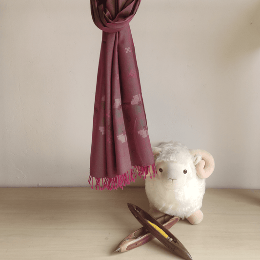 Hand Woven Pure Merino Wool Kullu Stole - Bhuttico Shawls