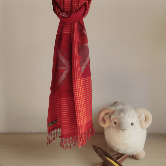 Hand Woven Pure Merino Wool Kullu Stole - Bhuttico Shawls