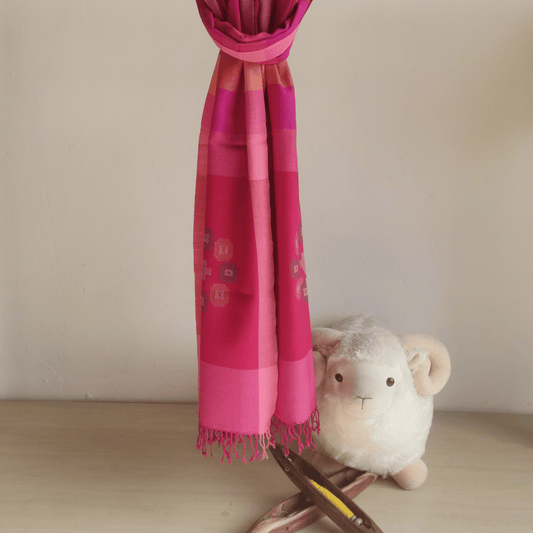 Hand Woven Pure Merino Wool Kullu Stole - Bhuttico Shawls