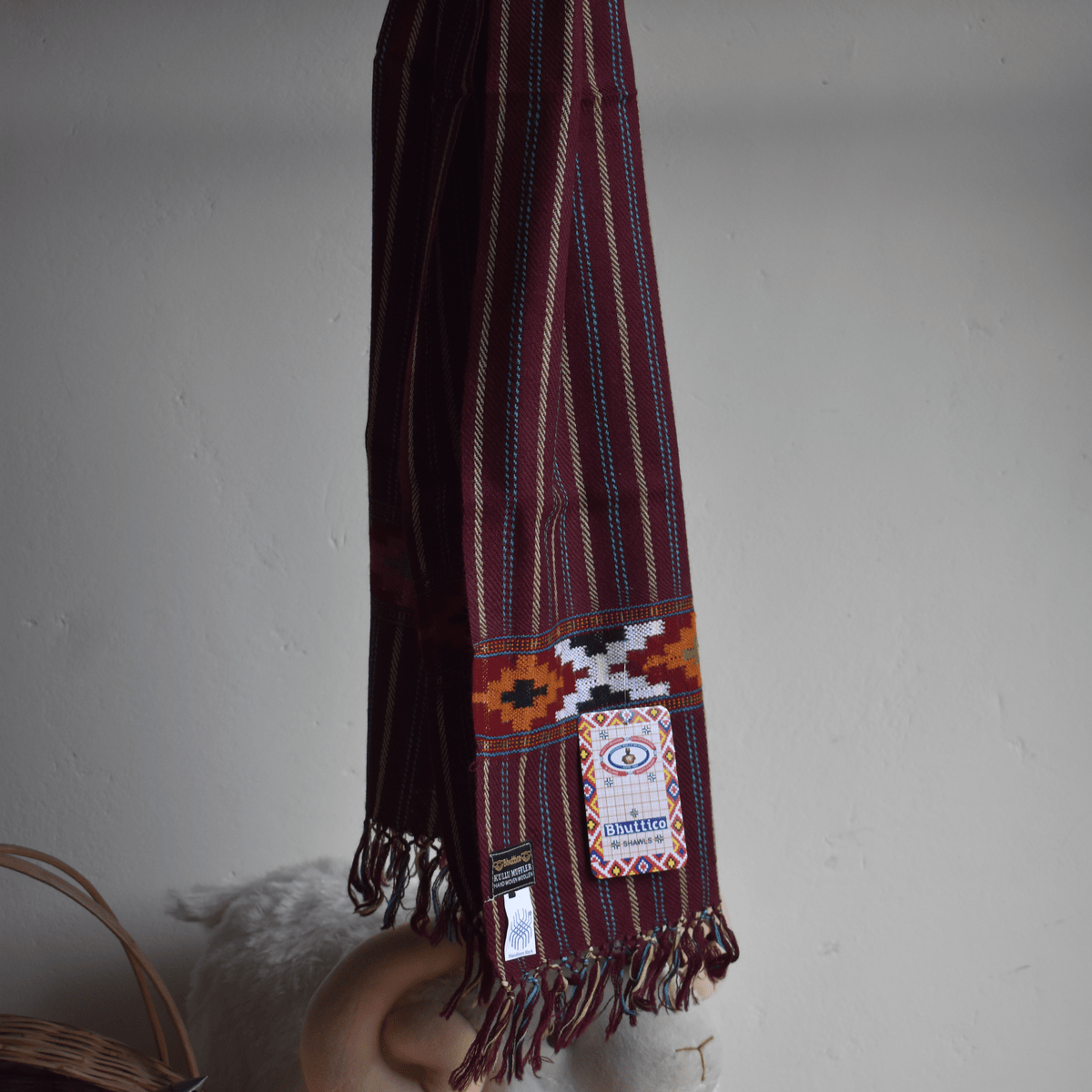 Hand Woven Pure Merino Wool Muffler - Bhuttico Shawls