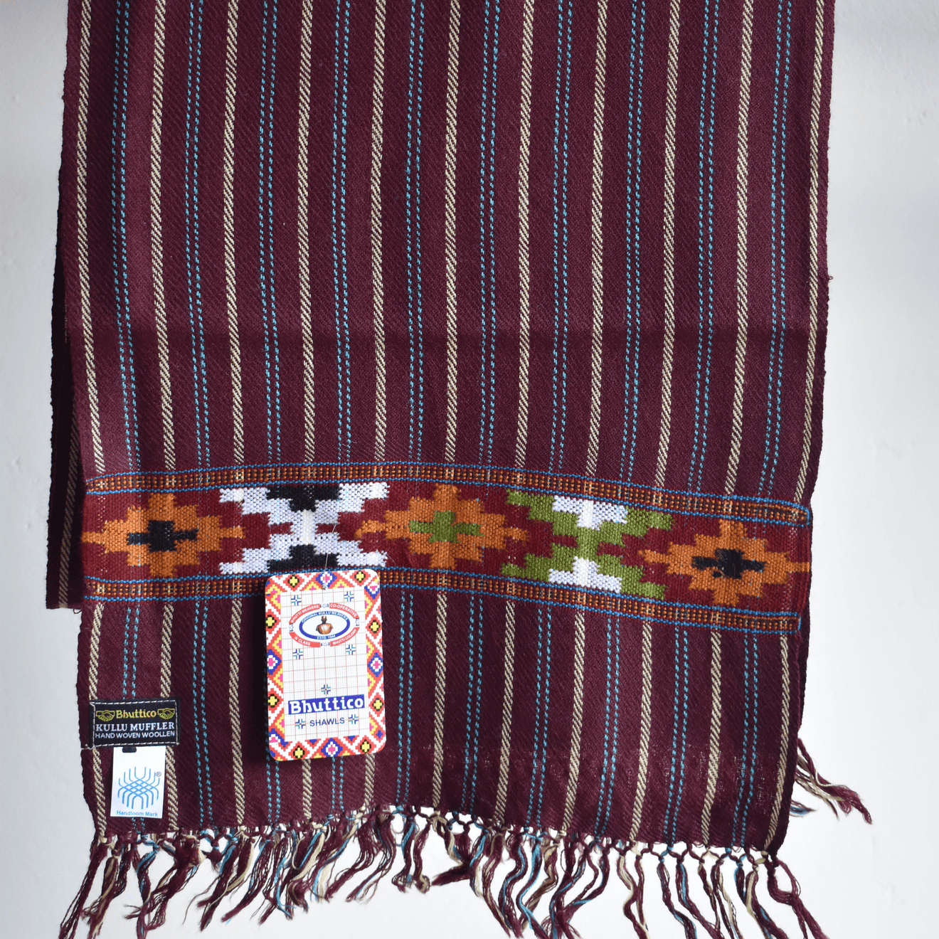Hand Woven Pure Merino Wool Muffler - Bhuttico Shawls
