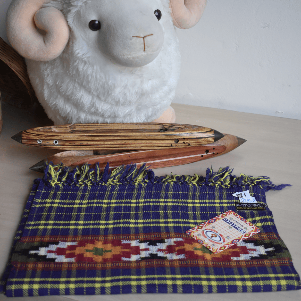 Hand Woven Pure Merino Wool Muffler - Bhuttico Shawls