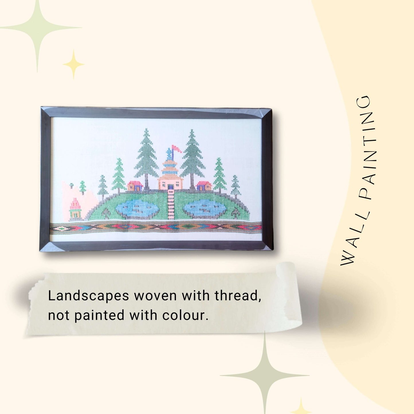 Handloom wall painting - Devlok Kund - Bhuttico Shawls