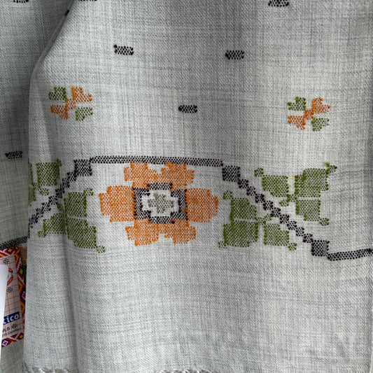 Handloom Pure Merino Wool Shawl (Steal Grey)