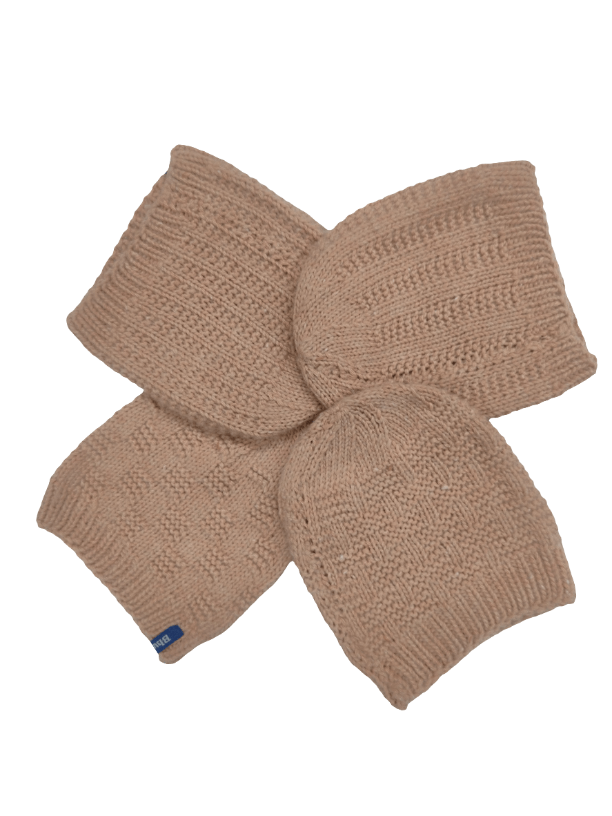Kids Angora and Merino Wool Beige Beanie - Bhuttico Shawls