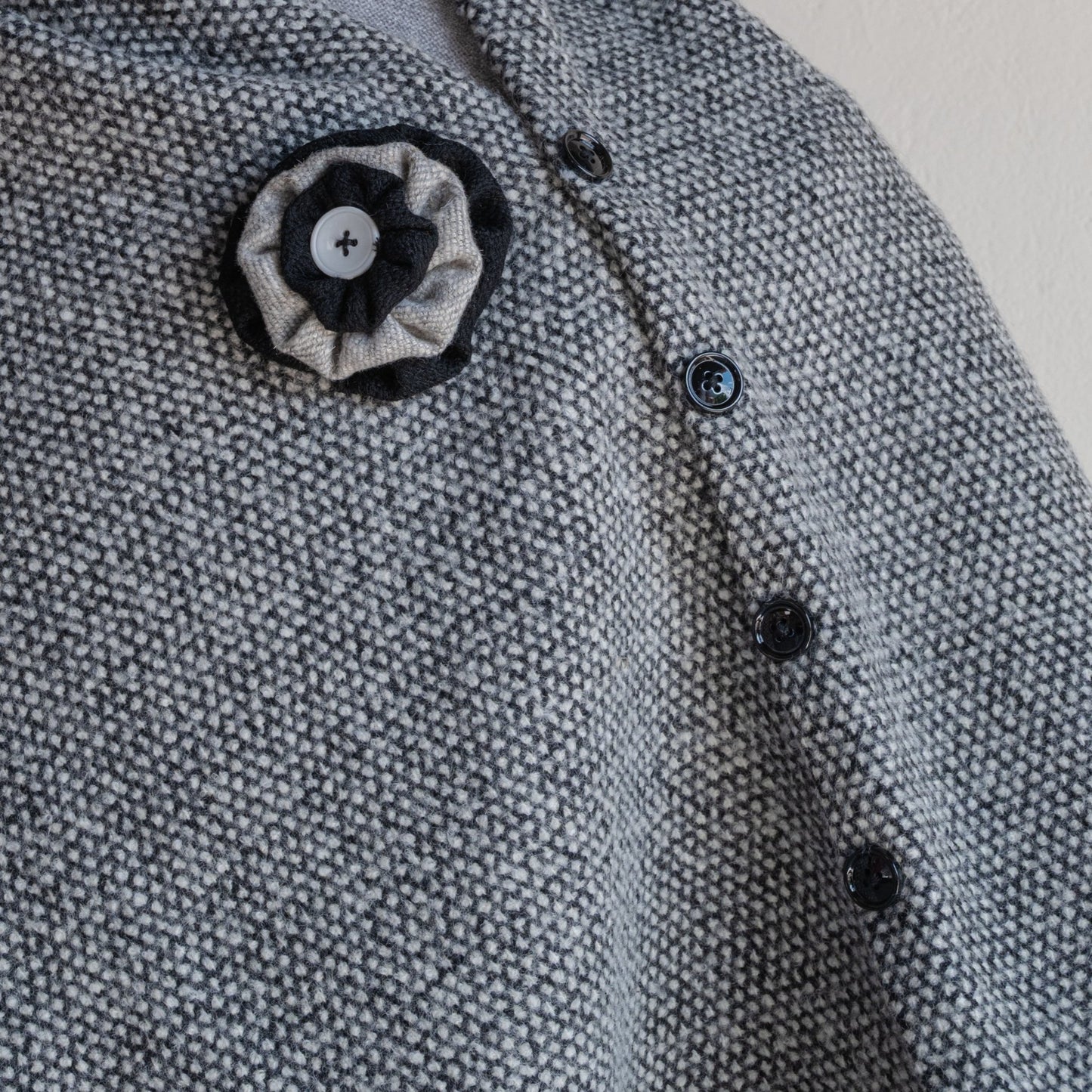 Plain Grey Woolen Cape for Women - Bhuttico Shawls